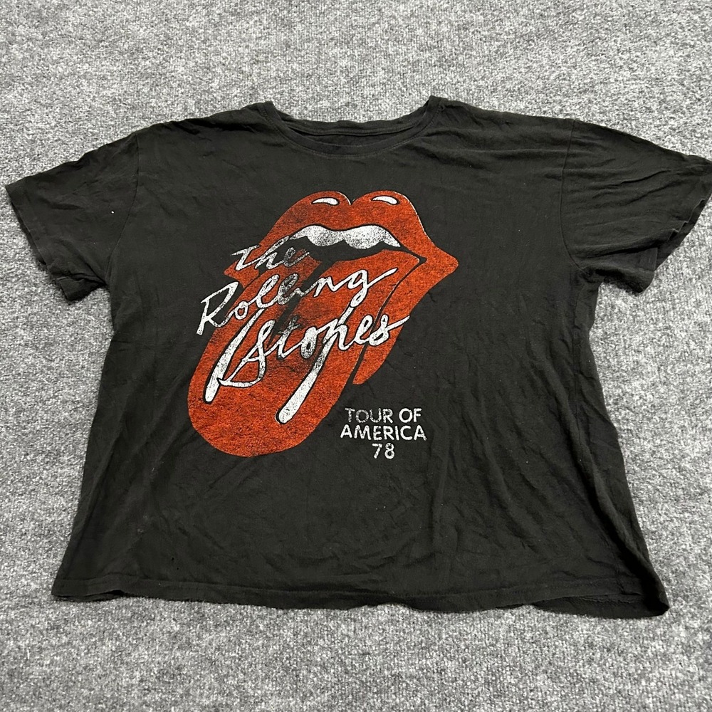The Rolling Stones T-Shirt Womens Size XXL Black Tour of America 78 Graphic Tee